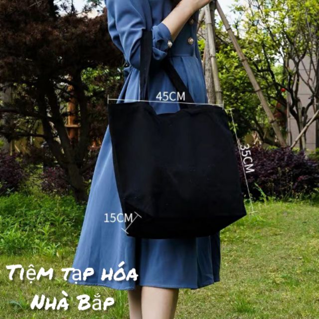 Túi vải Canvas đen bigsize