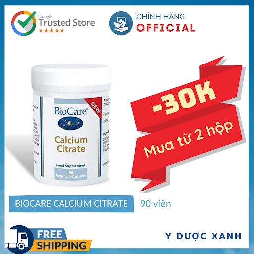 Mua [Chính Hãng] BIOCARE CALCIUM CITRATE, 90 viên, Viên uống bổ sung canxi cho bà bầu, mang thai, sau sinh - Y D