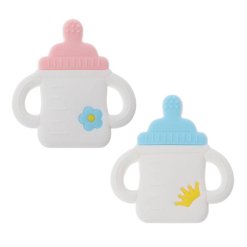 Đồ Chơi Ngậm Nướu Hình Bình Sữa Hoạt Hình Bằng Silicone Dành Cho Trẻ
