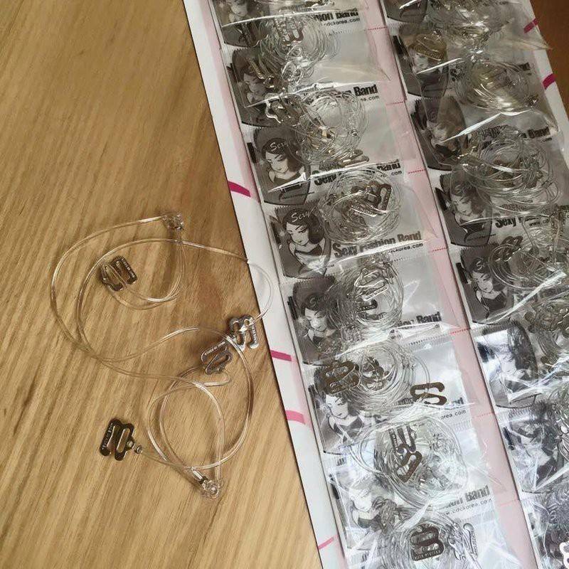 1 cặp Dây áo ngực trong suốt sợi dẹt và sợi tròn