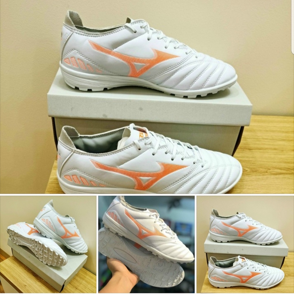 Giày đá bóng sân cỏ nhân tạo Mizuno Neo 3 Trắng Cam Đế TF