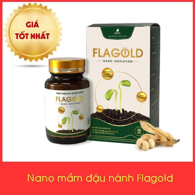 ❣️MALL ❣️Viên Nano mầm đậu nành Flagold - săn chắc và nẩy nở vòng 1, giảm mỡ bụng , khô hạn - SP CỦA VIỆN HÀN LÂM