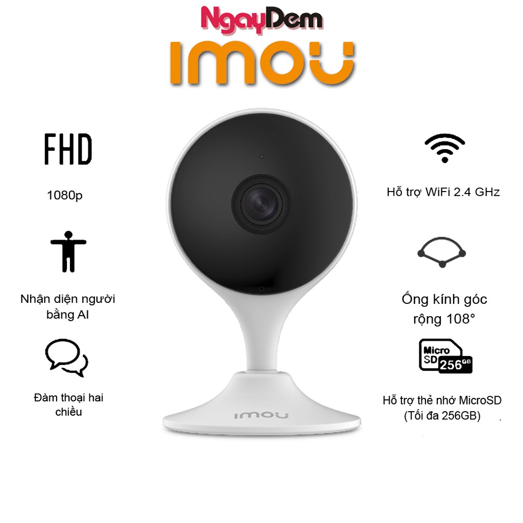 Camera Wi-FI 2MP IMOU Cue2 C22EP 1080P Góc Quay Rộng - Hàng chính hãng bảo hành 24 tháng