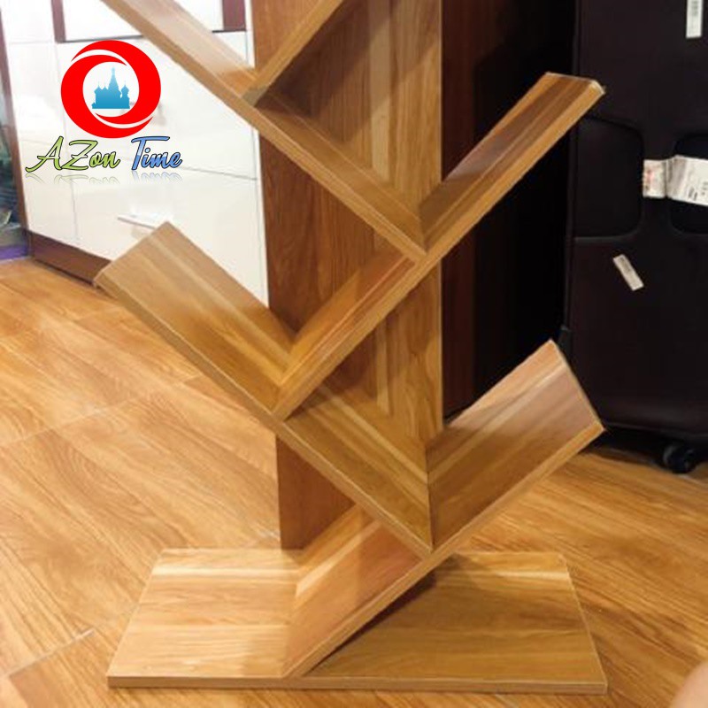 [GỖ XUẤT KHẨU]Kệ Sách Gỗ Hiện Đại Hình Xương Cá Phù Hợp Với Không Gian Nhà Bạn