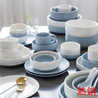 Bộ Tô Đĩa Ăn Bằng Sứ Phong Cách Nhật Bản Hiện Đại