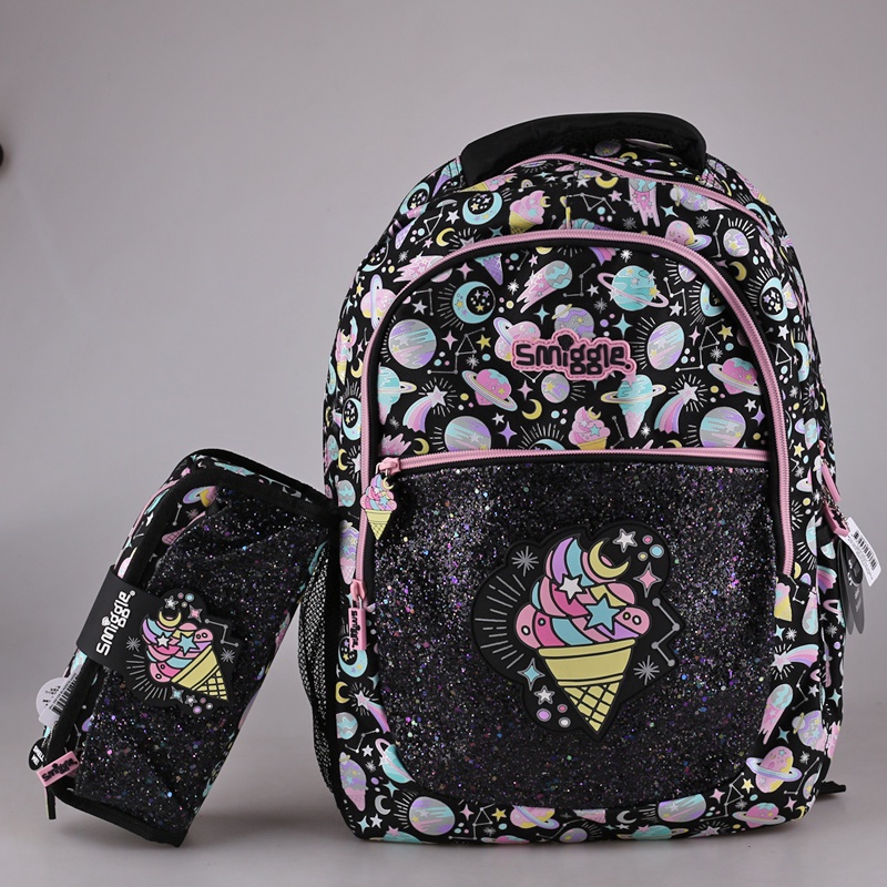 Smiggle Ba Lô Đi Học Thiết Kế Hình Cây Kem Đính Kim Cương Độc Đáo