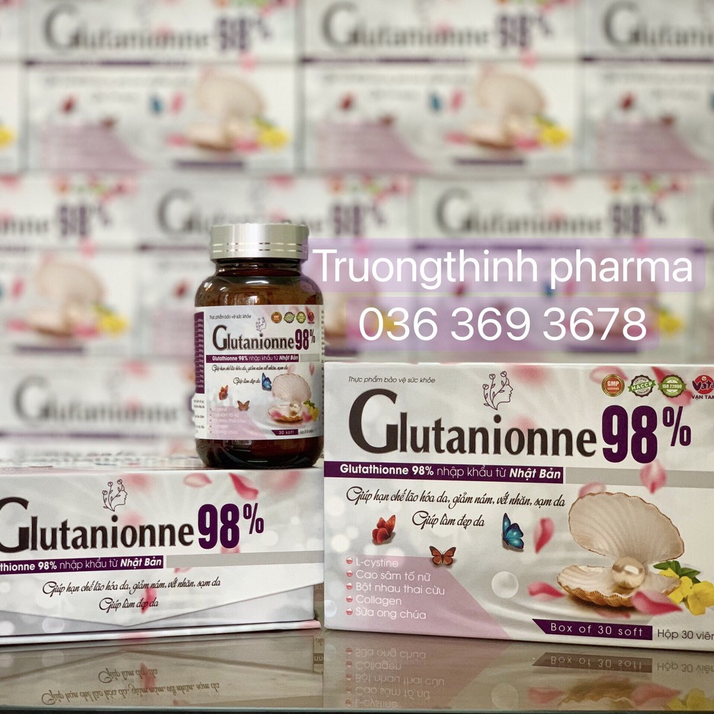 Viên uống trắng da mờ nám GLUTANIONNE 98%(Hộp 30 Viên) | Thế Giới Skin Care