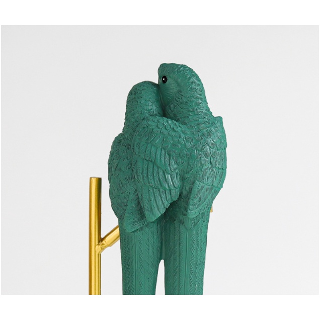 Tượng trang trí hình con vẹt cao cấp sang trọng- cặp vẹt decor trang trí phù hợp nhiều không gian phòng khách-cao 38cm