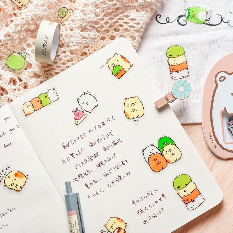 Sticker cute Molang, hình dán Kawaii trang trí sổ phong cách Nhật Bản