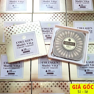 ( Mẫu mới) Serum collagen multi vita capsule ampoule 28 viên collagen tươi làm sáng da