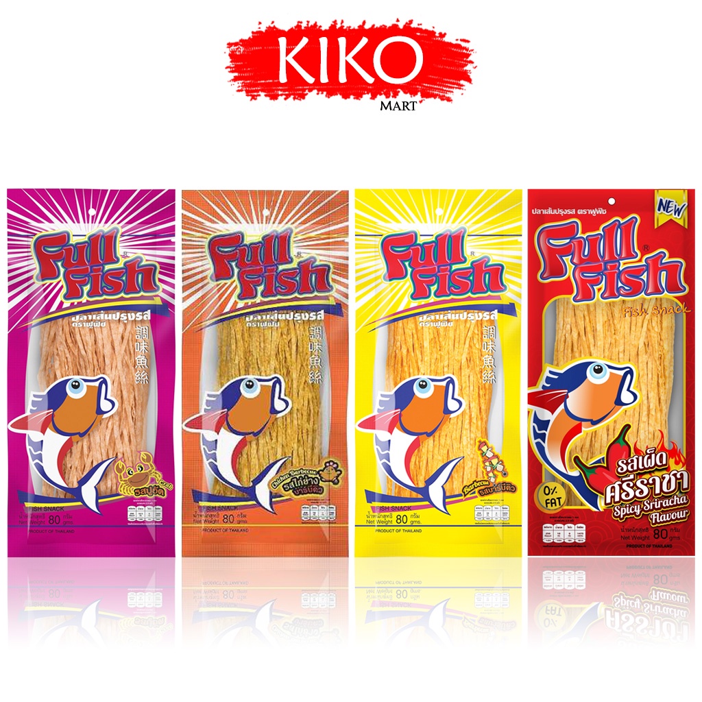 Snack Cá FULL FISH vị Cay Sriracha/ BBQ/ Vị Cua gói 80gr Thái Lan