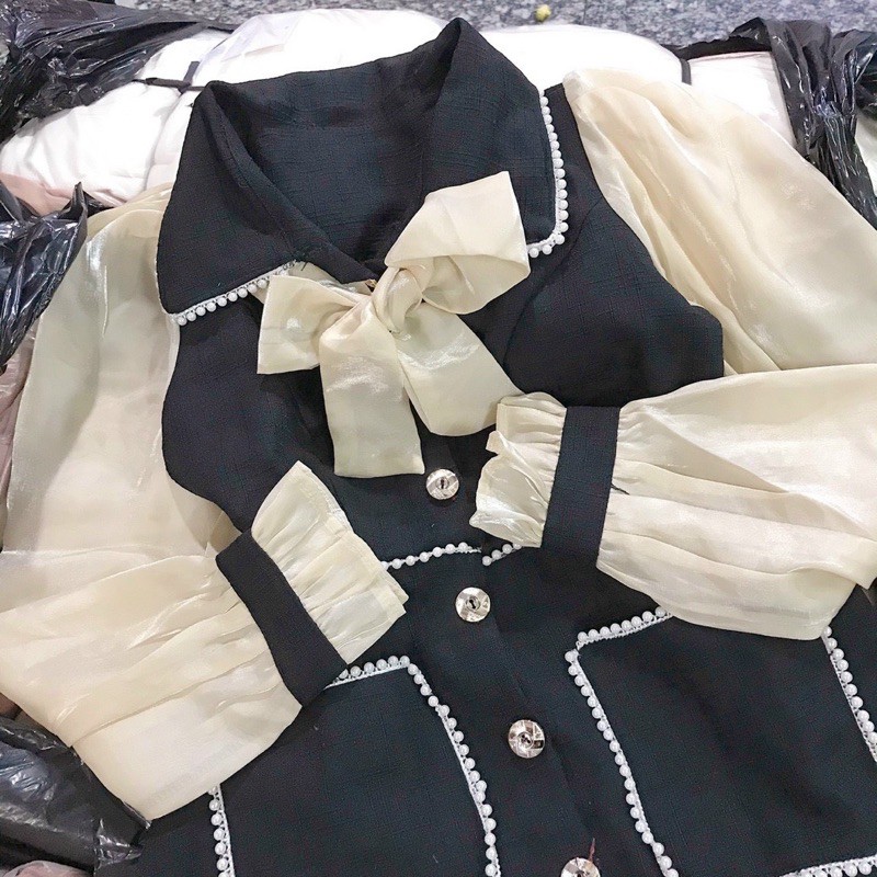 ĐẦM ĐEN VIỀN HẠT NƠ CAO CẤP