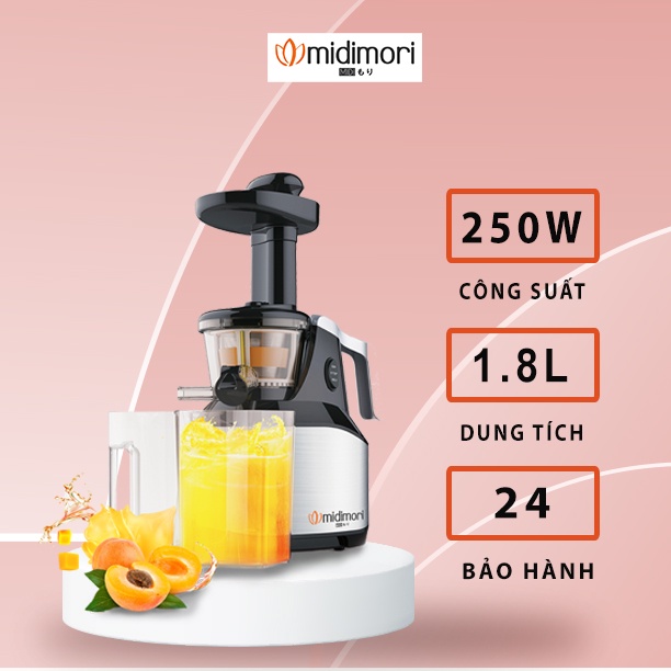 [Mã ELHA22 giảm 6% đơn 300K] Máy ép trái cây, máy ép chậm đa năng Midimori MDMR-999 (250W)