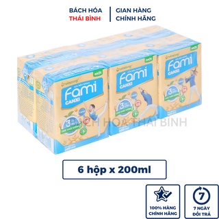 Sữa đậu nành nguyên chất Fami Lốc 6 hộp * 200ml
