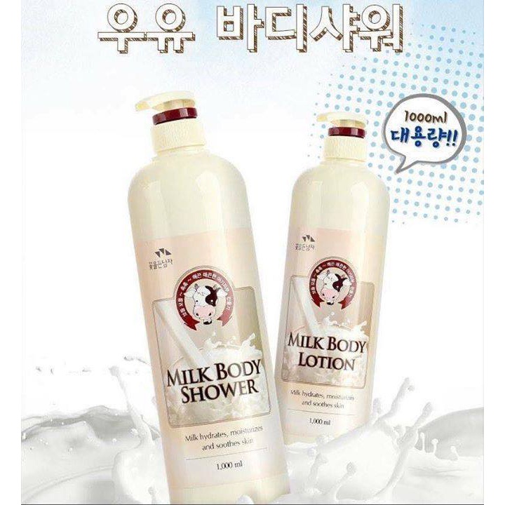 Sữa Tắm Trắng Da Milk Pongdang Body Shower Chiết Xuất Sữa Bò Dưỡng Ẩm, Min Da Hương Vani 1000ml