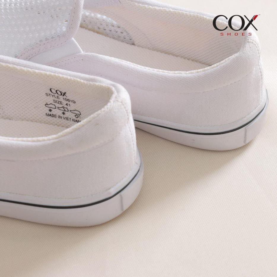 [Freeship - Chính Hãng] Giày Lười Vải Cox Shoes White 1001