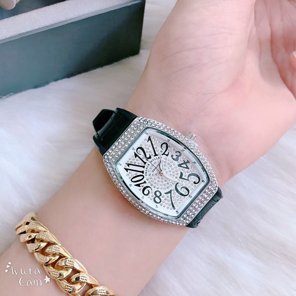 Đồng Hồ Nữ Mặt vuông FRAMCE MULER Full viền đá,thời trang,sang trọng,cá tính,chống nước tốt,Bảo Hành 12 tháng