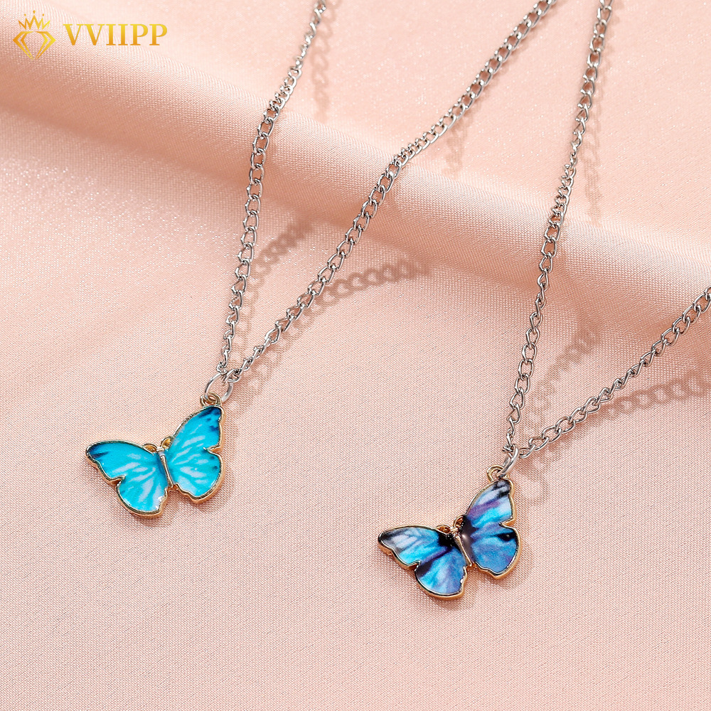 Trang sức hợp kim phối mặt bướm đính đá dễ thương BUTTERFLY