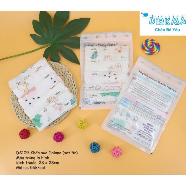 Set 5 khăn sữa DOKMA