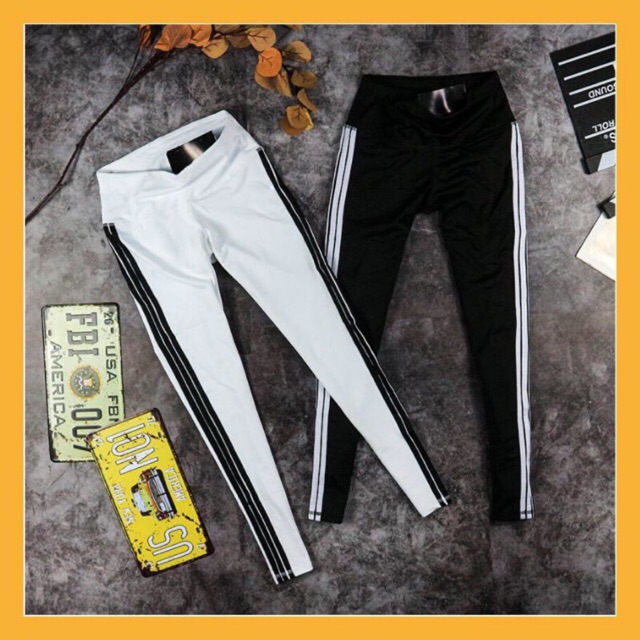 Quần thể thao nữ 3 sọc🔥 [FREESHIP] 🔥 Quần legging nữ cạp cao - Quần tập gym nữ cao cấp | BigBuy360 - bigbuy360.vn