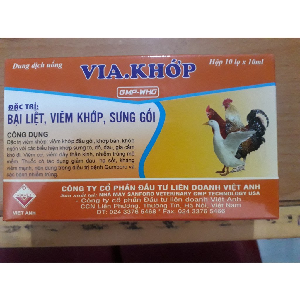 Via Kh. ớp lọ 10ml. Bạ,i liê.t gà, vi.êm khớ.p. Sư ng kh ớp