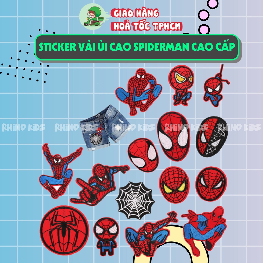 Sticker vải hoặc ủi quần áo ,Patch,Logo ủi nhiệt, hình ép nhiệt chủ đề siêu nhân người nhện sáng tạo thiết kế quần áo
