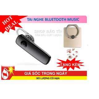 Tai nghe Bluetooth đen tặng giá đỡ điện thoại