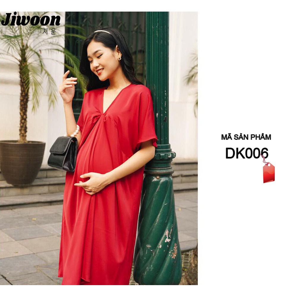 [Siêu sale] Đầm Bầu Dáng Xuông Vải Lụa Lạnh Chất Mát Jiwoon DK006 Hàng Thiết Kế VNXK Xuất Hàn