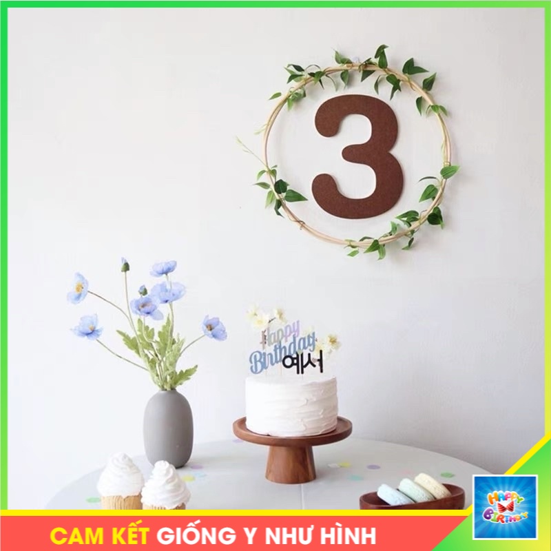 Chữ số màu nâu trang trí sinh nhật chất xốp cao khoảng 24.5cm #trangtrisinhnhat