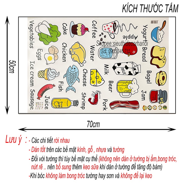 Tranh dán tường cho bé phòng ngủ ST DECOR AM7090 Khu Ẩm Thực
