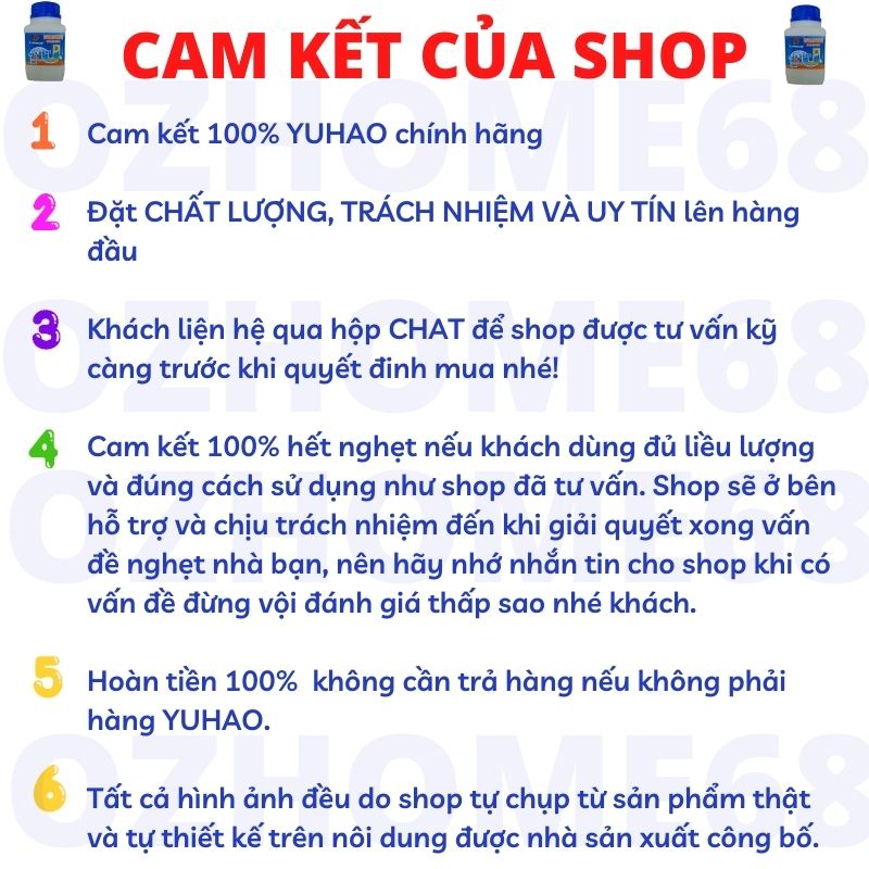 Bột Thông Cống YUHAO Cực Mạnh⚡️ FREESHIP 👍 Thông Bồn Cầu, Lavabo, Bồn Rửa Bát , Thông Tắc Bồn Cầu- OZHOME