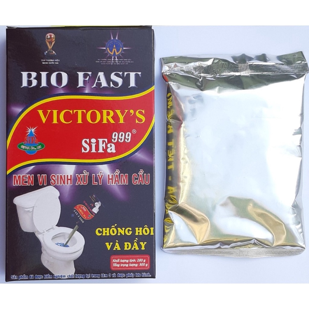Men vi sinh khử mùi toilet bồn cầu chống mùi hôi cống bể phốt men vi sinh khử mùi Bio Fast 300g Sifa