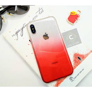 [HÌNH THẬT] Ốp lưng dẻo trong suốt màu ĐỎ KIM TUYẾN cho Iphone 7/8/X/XS/Max có đính đá cực đẹp. BH 1 đổi 1 tại CAS STORE