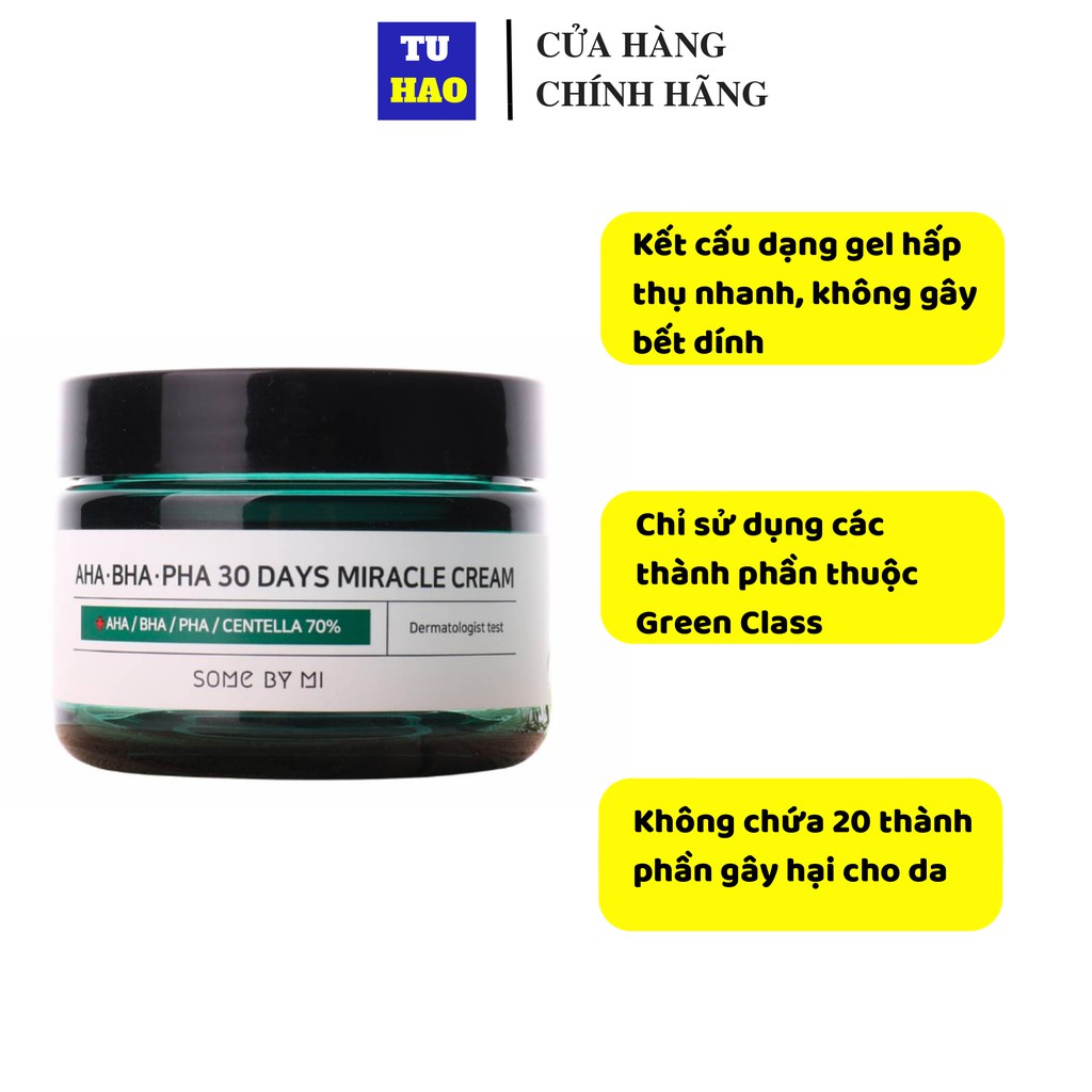 Kem Dưỡng Giảm Mụn Some By Mi AHA-BHA-PHA 30 Days Miracle Cream 60g