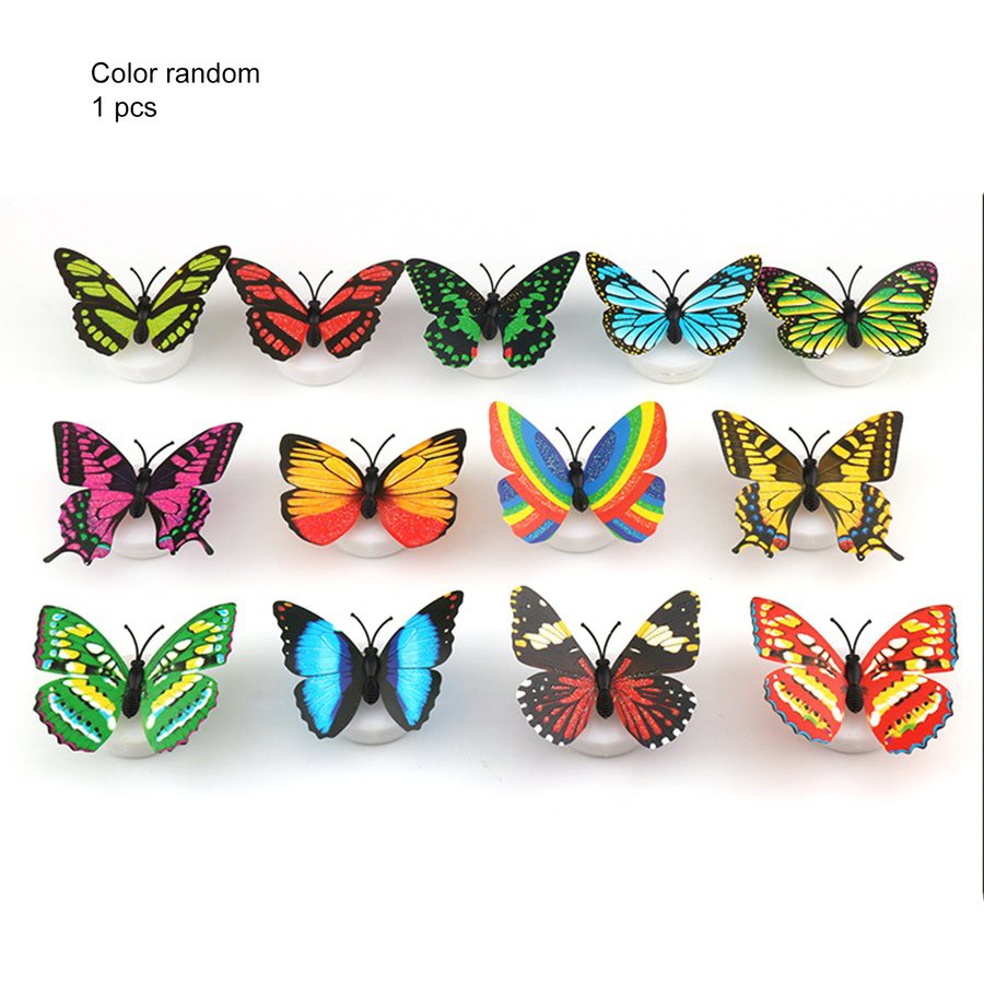 【COD】Colorful Butterfly Night Light Pasted LED Decorative Wall Light Wall Sticker