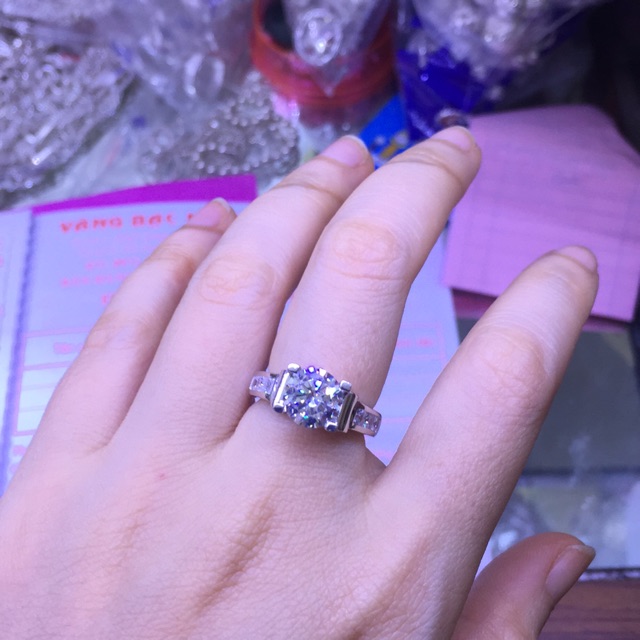 Nhẫn bạc nmj mạ vàng trắng cao cấp