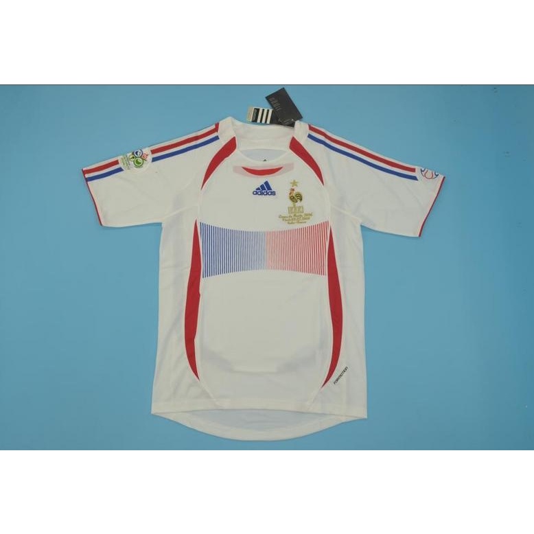 Áo Thun Bóng Đá Màu Trắng Phong Cách Retro Pháp 2006 Cá Tính Cho Nam