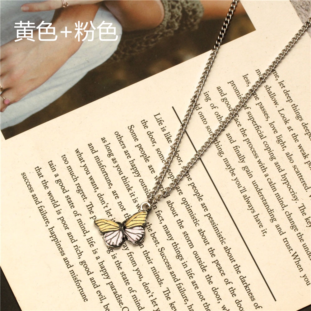 1 vòng cổ Mặt Bươm Bướm Nhiều Màu Phong Cách Cổ Điển