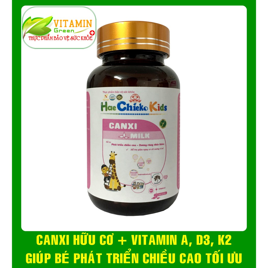 CANXI HỮU CƠ CHO BÉ HeaChieko Kids CANXI MILK (30 viên)