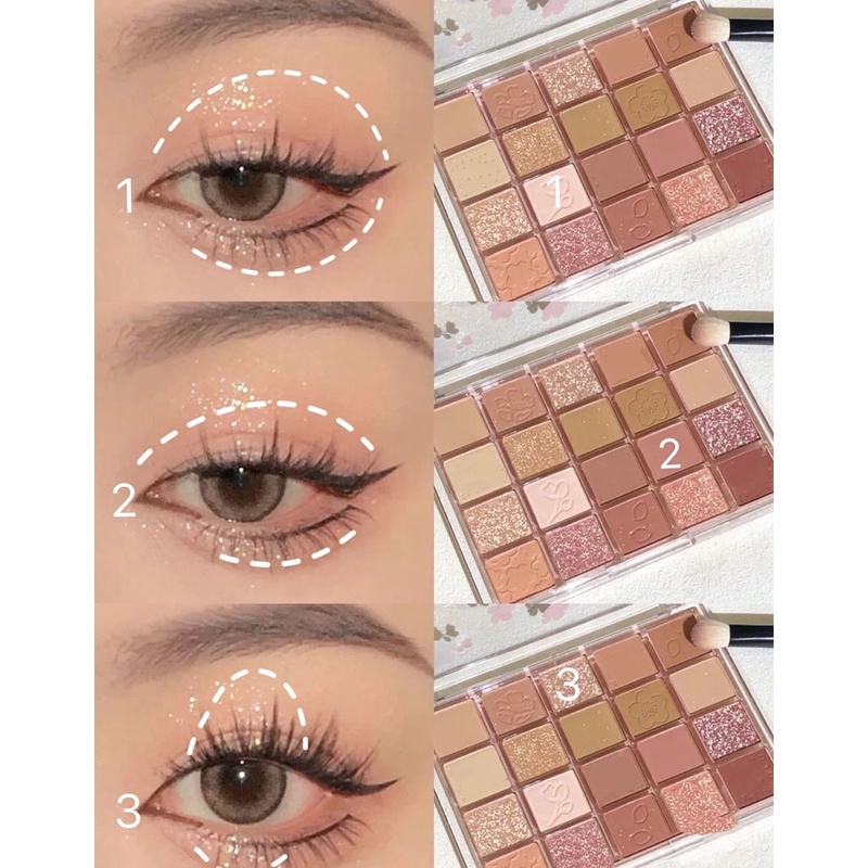 Phấn mắt dikalu sakura 20 ô tone nây tây nhũ lì