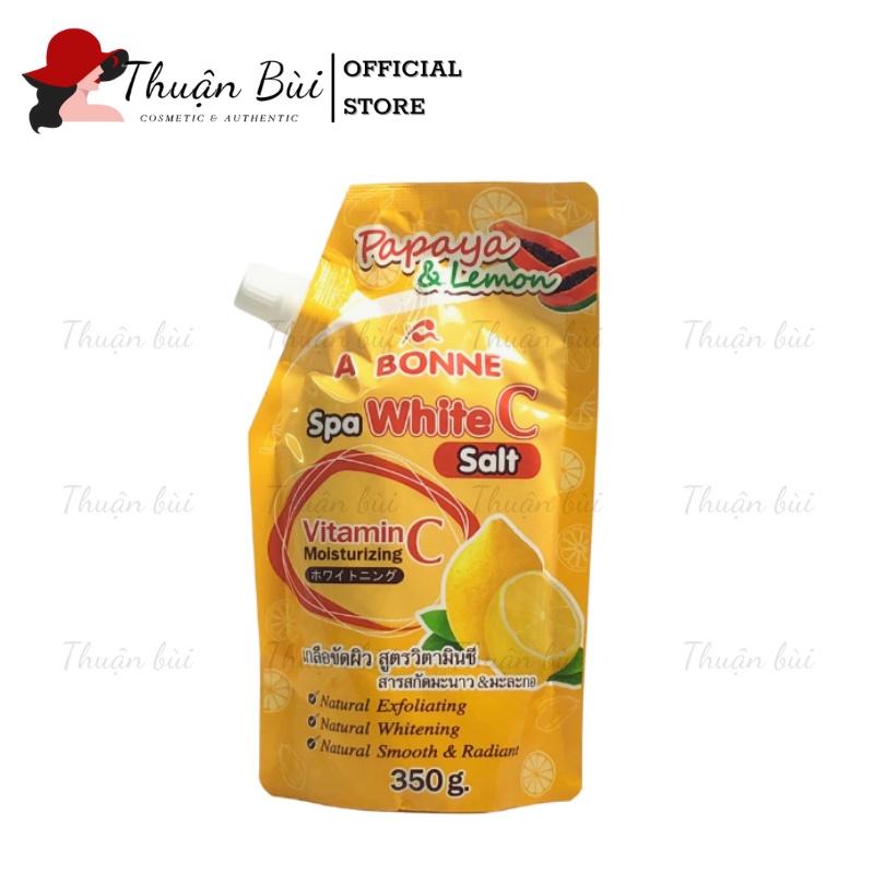 Muối Tắm Vitamin C Tẩy Tế Bào Chết A Bonne Spa White C Salt Thái Lan Vị Đu Đủ Và Chanh Túi 350gr Có Vòi
