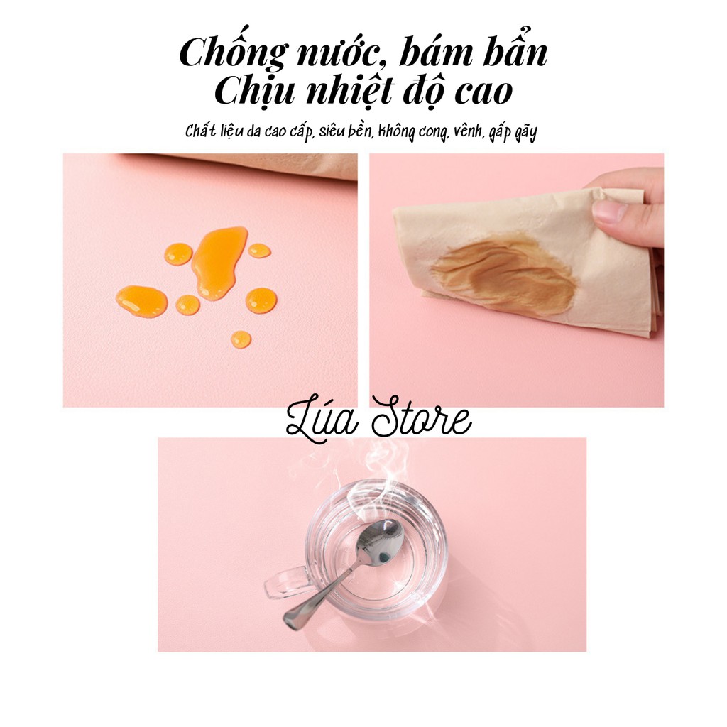 Thảm da trải bàn làm việc Deskpad 2 màu chống nước - Tấm lót chuột bằng da - Tấm lót da trải bàn máy tính và laptop