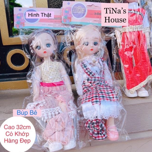 Bộ đồ chơi búp bê Chibi cao 16cm và 32cm có khớp xoay chuyển linh hoạt với những set trang phục xinh xắn - TiNa’s House