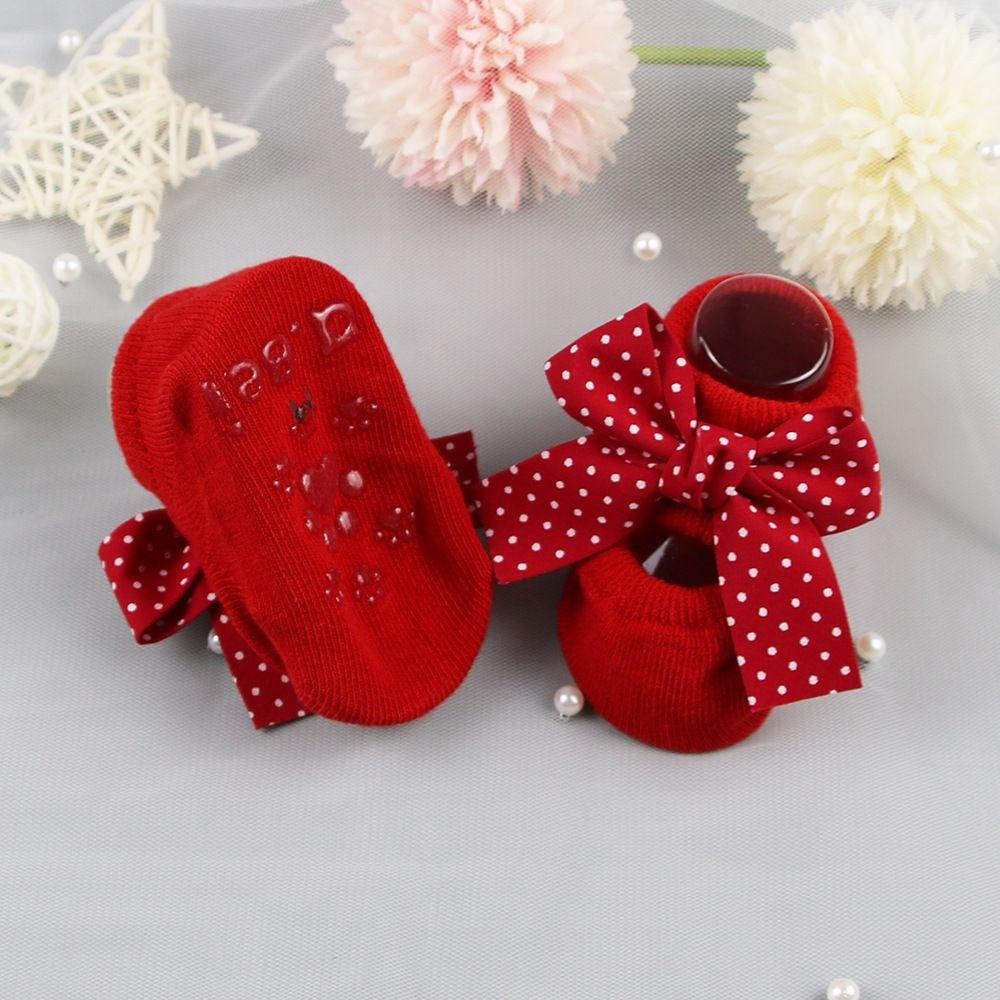 HS Vớ Cotton Chống Trượt Đính Nơ Cho Bé Gái