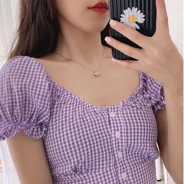 Dây chuyền mạ bạc S925 hình trái tim Ula Boutique phong cách Hàn Quốc