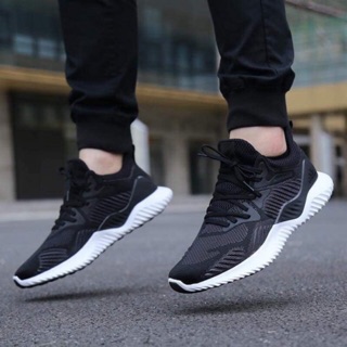 Giày thể thao sneaker adidassss alpha bounce đen trắng sz nam nữ