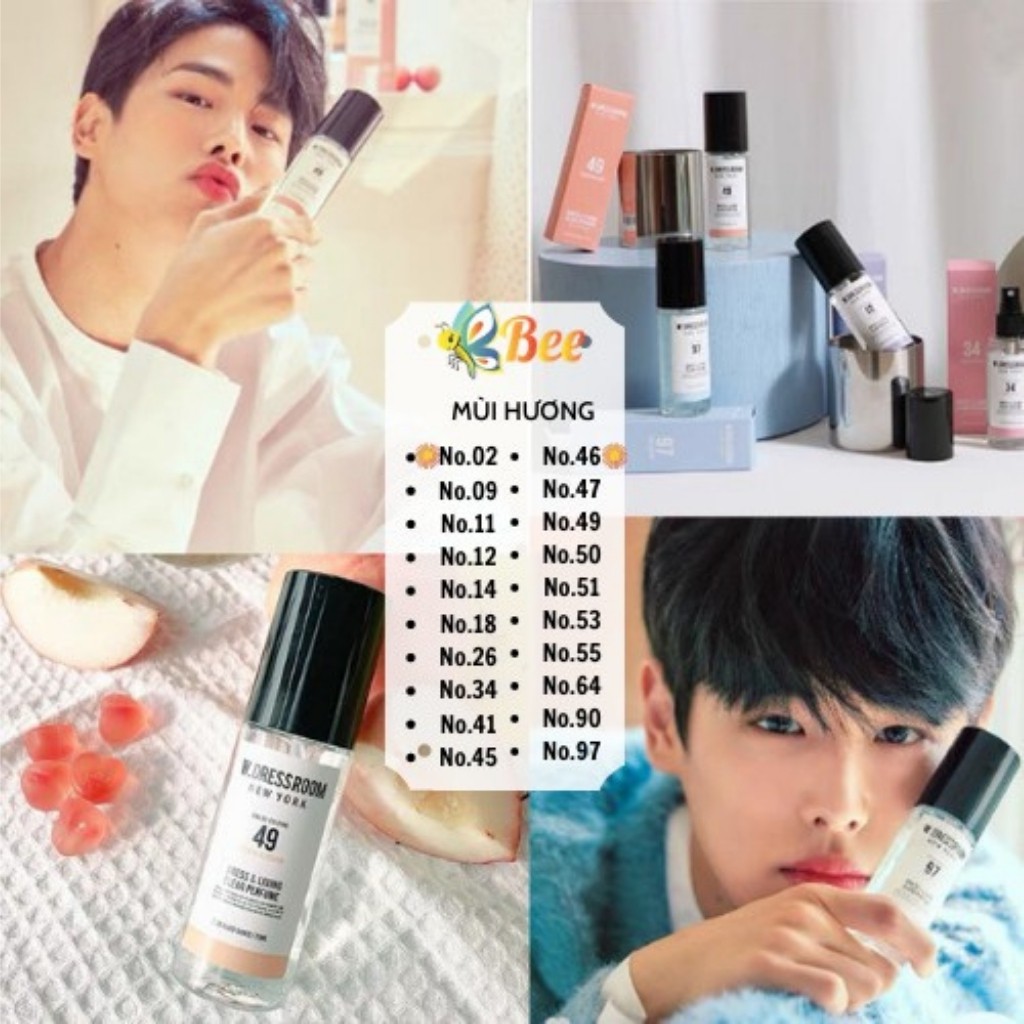 Nước hoa W DRESSROOM, nước hoa xịt khử mùi, xịt thơm quần áo, phòng ngủ