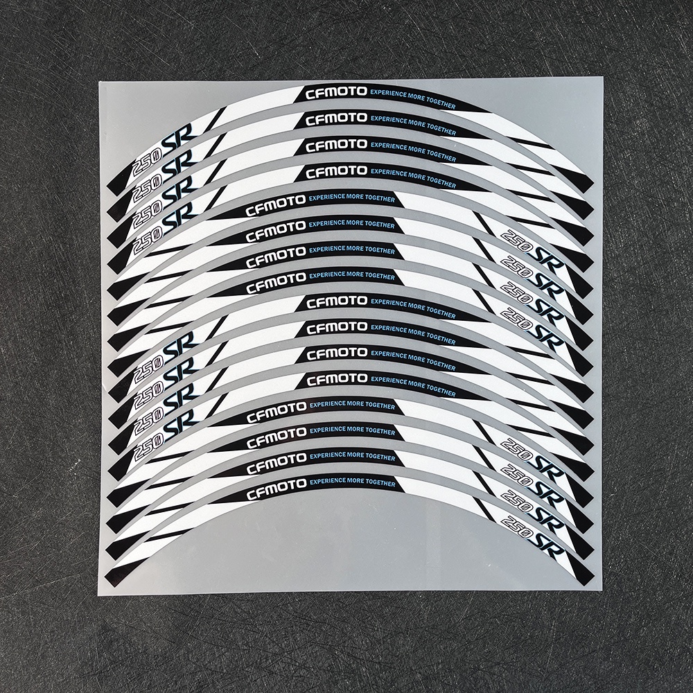 Set 16 Miếng Dán Phản Quang 17 inch Chống Thấm Nước Trang Trí Vành Bánh Xe Mô Tô CFMOTO 250SR