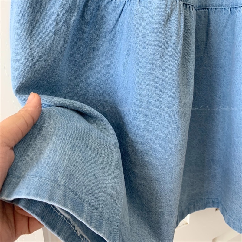 Chân váy denim tầng