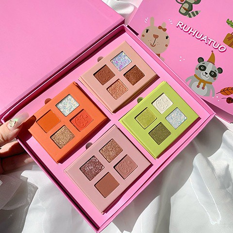 Phấn mắt 4 ô Ruhuotuo kèm gương mix nhũ F306 | BigBuy360 - bigbuy360.vn